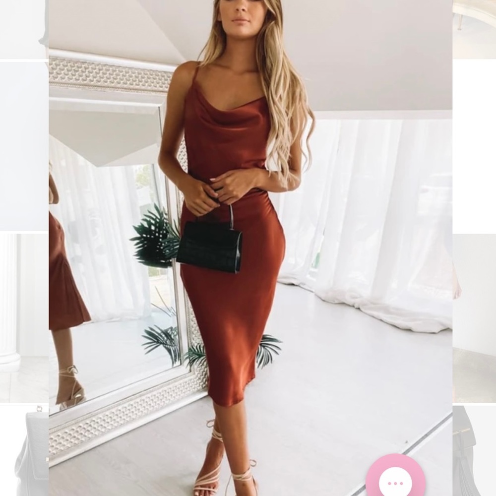 Orange slip dress